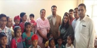 celebration of birthday with thalassemia patients