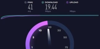 Broadband internet download speed
