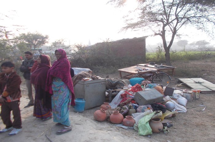 More than half a dozen houses and shops dropped in Nawab Nagar