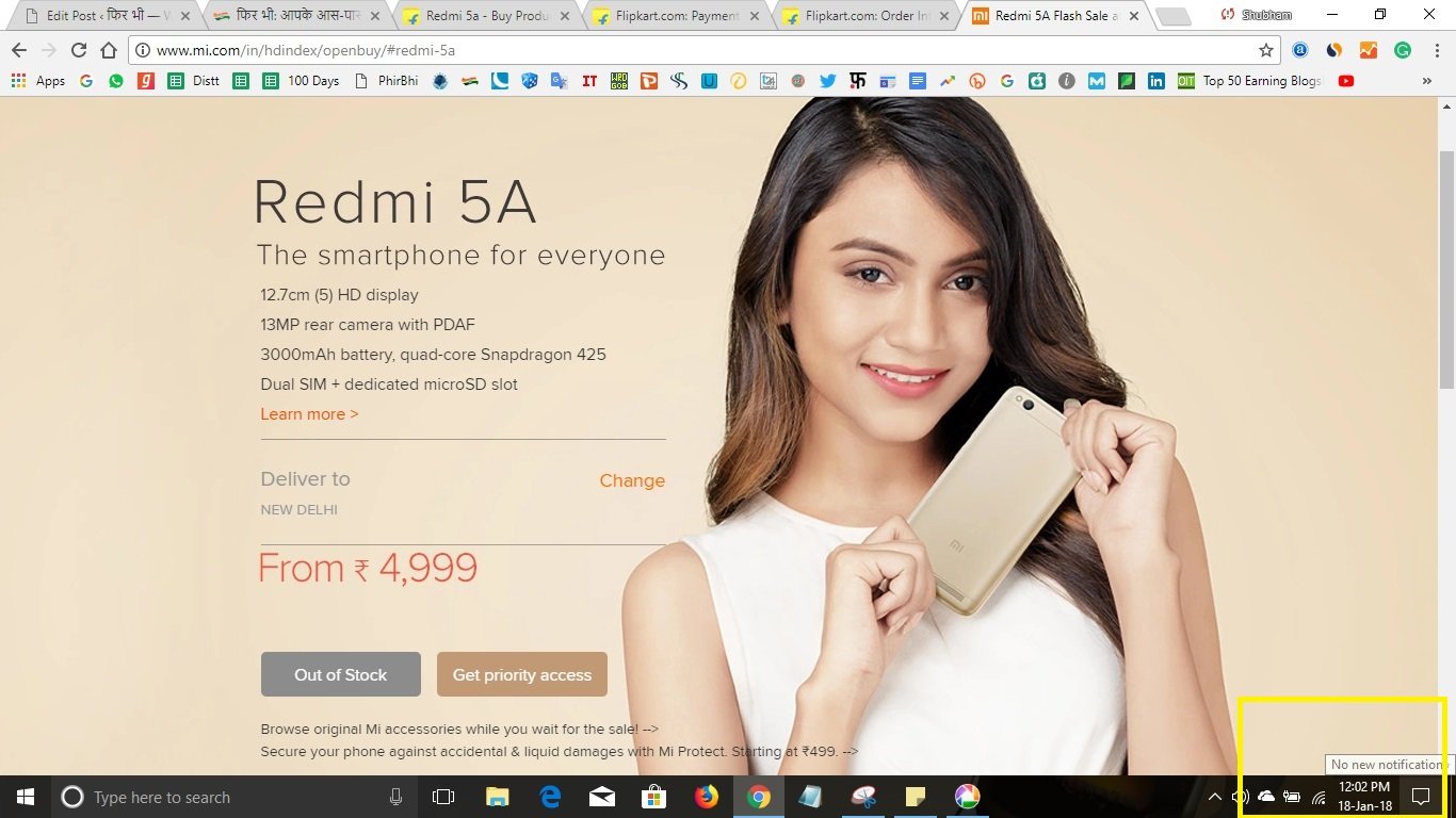 Redmi 5A stock out