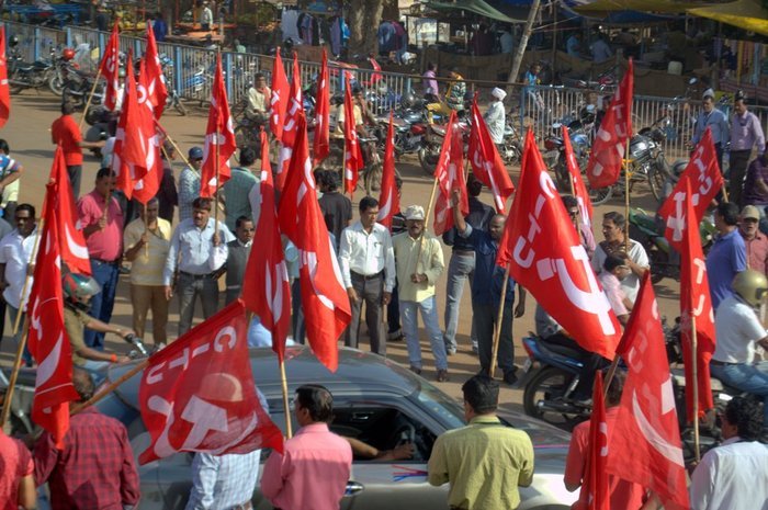 जेसीएस बैठक शीघ्र बुलाने को लेकर, भिलाई स्पात श्रमिकों का प्रदर्शन