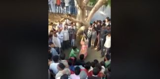 UP me Mahila ko pita gya