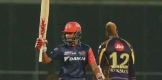 Prithvi shaw hie Half century in secound ipl match agint kkr